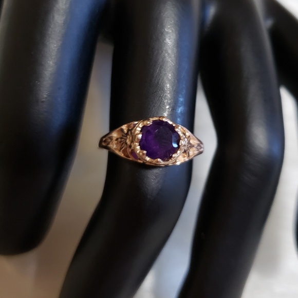Vintage Jewelry - .76ctw Vintage Estate Natural Amethyst Ring Sz 6.5